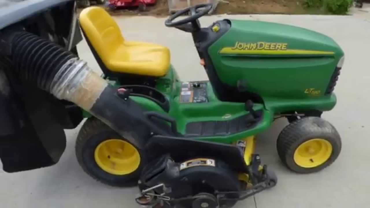 Used John Deere Lt190 48 Tractor Lawn Mower With Bagger 18hp