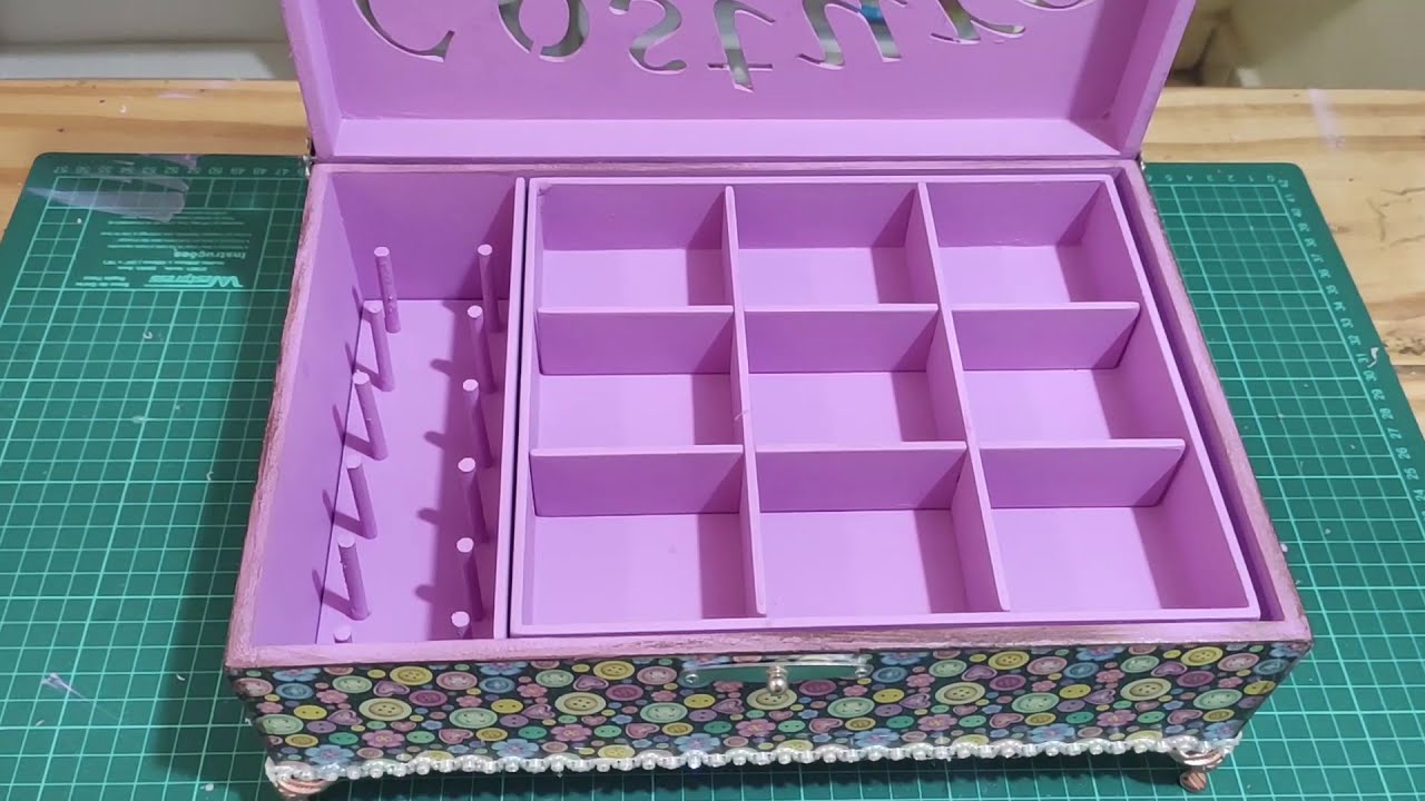 Aprenda a customizar uma Caixa de costura em MDF #artesanato