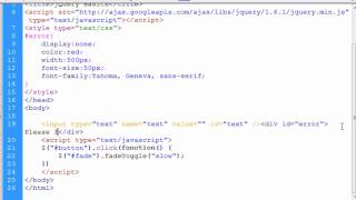 jQuery Basics - Validating Text Fields