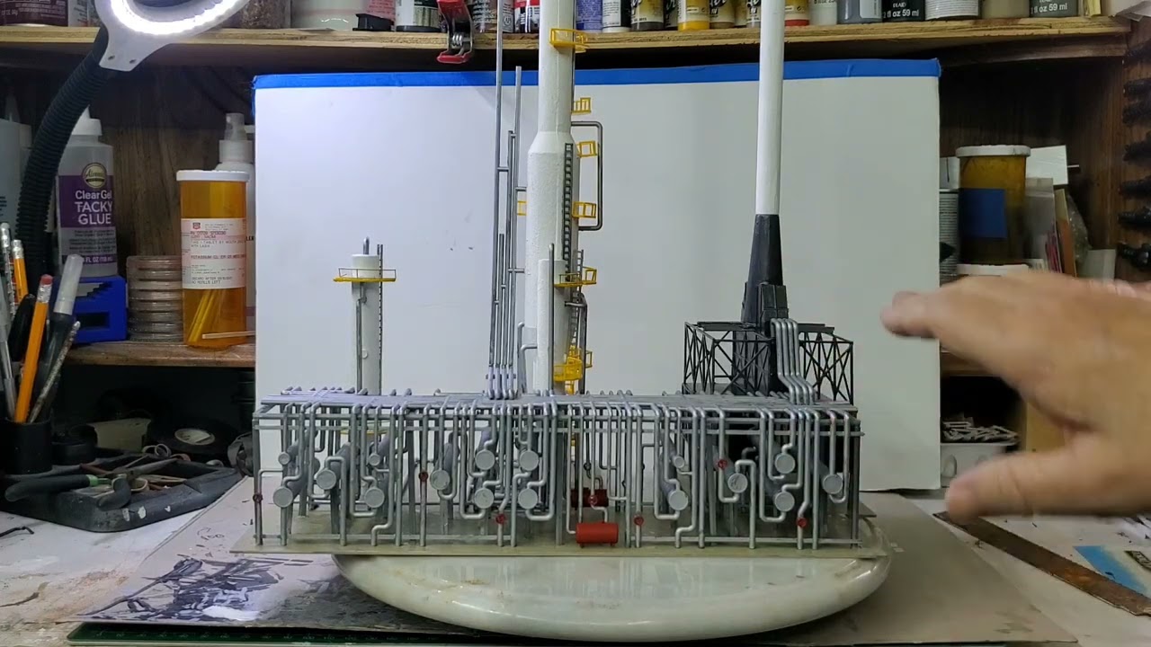 Handcrafted N Scale Oil Refinery Model – 1:160 Scale, Pre-Built & Ready To Display