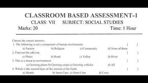 Ap 7th Class Fa-1 💯V.imp Social🥳Question Paper (2023-24) | 7th Class fa1 ( CBA_1) Social  Paper 2023