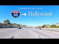 Driving to Hollywood Via Interstate Freeway 10 West 4K - Los Angeles - California - USA