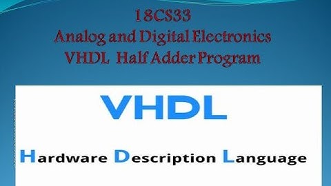 VTU ADE 18CS33 M4 L3 VHDL HALF ADDER Program
