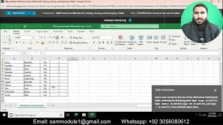 SAM Exam Excel Module 06 Creating, Sorting, and Querying a Table | SAM Exam Excel Module 06