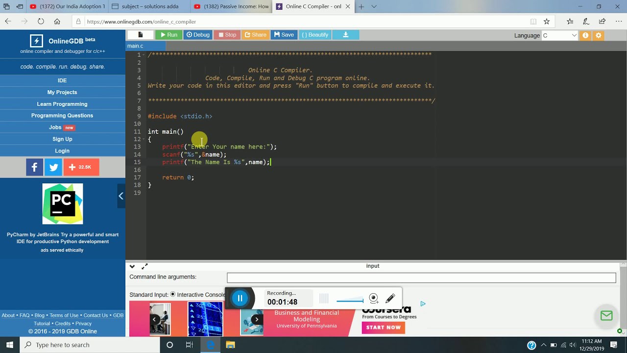 Free Online Compiler for C/Java/Python Programming Languages | Free ...