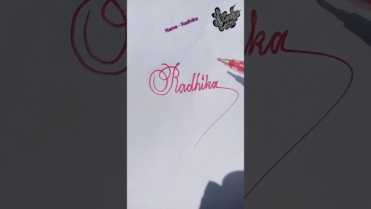 stylish name | Radhika | sk cursive art | how to make a stylish ...