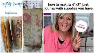 How to Make a 4”x8” Junk Journal with Supplies You Have (Crafting Therapy)
