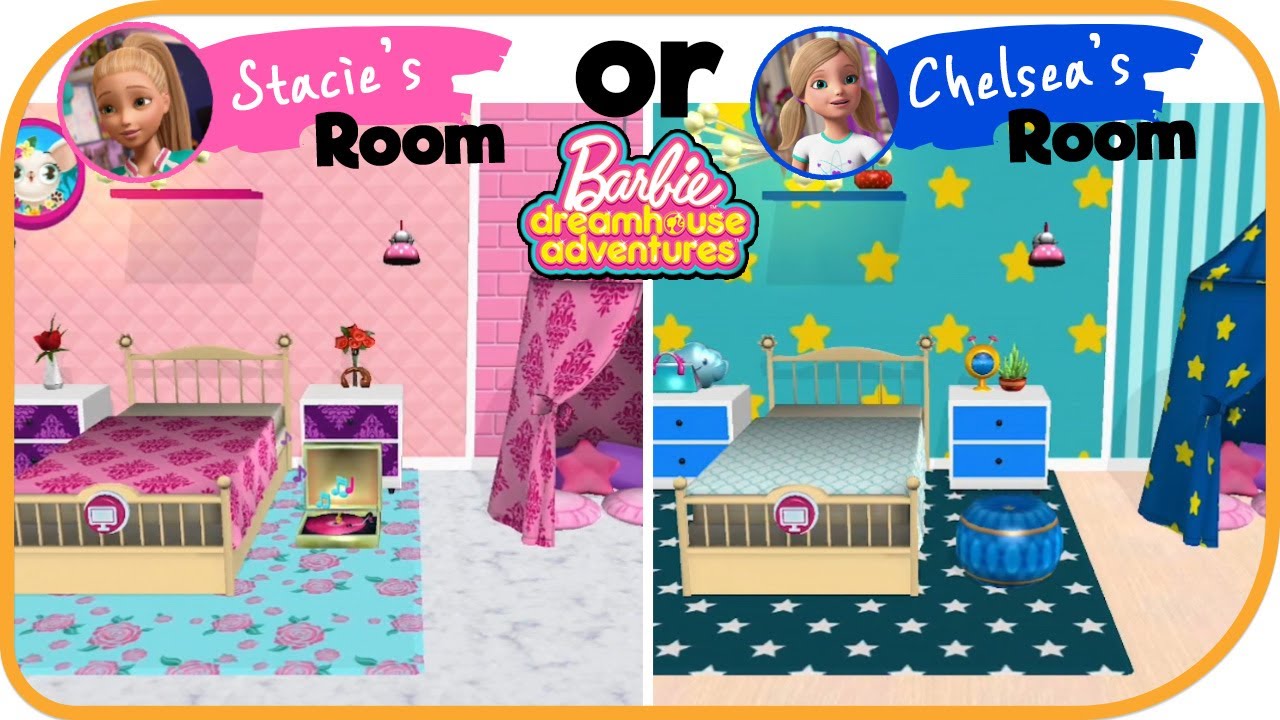 Barbie dreamhouse adventures  Jogando jogos da Barbie Quarto da Chelsea 