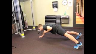 lat pull in high plank with cable or band