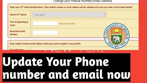 HOW TO CHANGE EMAIL ID AND PHONE NUMBER IN DU SOL