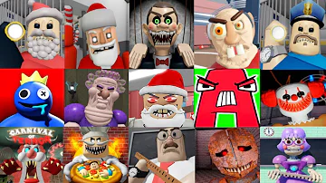 SPEED RUN EVERY Obby ESCAPE from Evil Santa Barry, Mr. Nightmare, School, Prison, Gran and Mr Funny