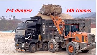 148 Tonnes! World strongest 8*4 dumpers! Compilation of the most powerful trucks, crazy loaded