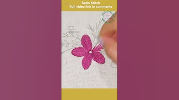 Hand Embroidery Satin Stitch Flower🌹 Basic Stitch Tutorial! #handembroidery #unique #easy  #shorts