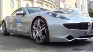 Electric Marathon 2012 Fisker Karma and Tesla Roadster vs Nissan Leaf and Mitsubishi iMiev