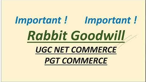 Rabbit Goodwill||NTA UGC NET COMMERCE||PGT COMMERCE