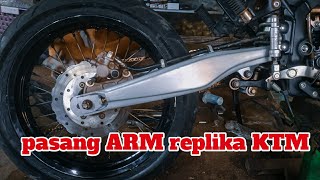 Pemasangan Arm Replika Ktm Panjang 66 Di Klx Dtracker