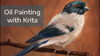 Oil Painting with Krita | Bird Speedpaint by Noctualis 11,930 views 5 years ago 5 minutes, 12 seconds