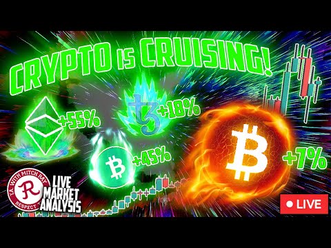 BITCOIN LIVE : BITCOIN CASH UP 50%! ALTCOINS CRUISING!
