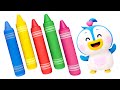 Learn colors with crayons  3d  kids cartoon  color songs  games  lotty friends