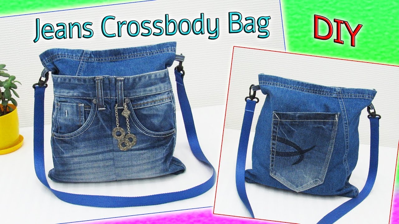 DIY Crossbody Bag Out Of Old Jeans - How To Sew Denim Shoulder Bag ...