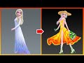 Glow Up Elsa Frozen Into Cute Girl - Frozen Drawing Art
