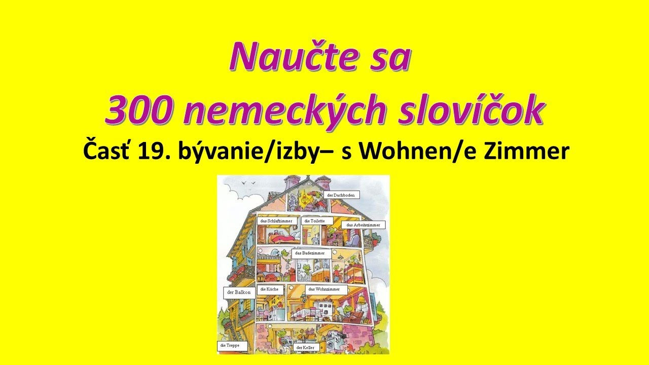 300 slovíčok 19. bývanie -Wohnen