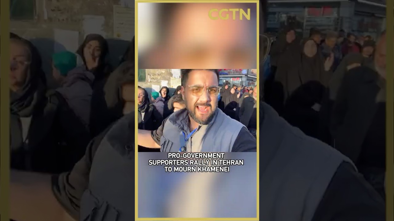 Pro-government supporters rally in Tehran to mourn Khamenei