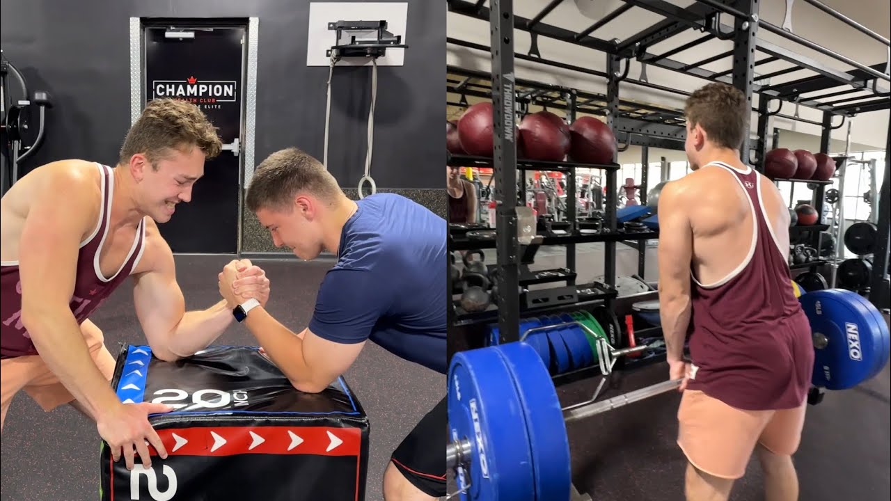 Gym Arm Wrestling + Wrist Curls With 225LBS - YouTube