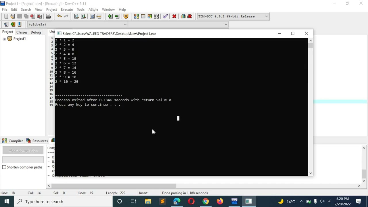 C++ Program to Print Multiplication Table of 2 - YouTube