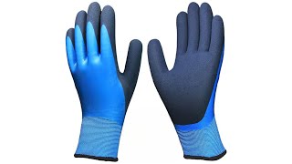 Waterproof Work Gloves Cut Resistant Gloves Insulated Double Latex Coated Multi Purpose Work Gloves
