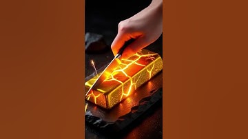 Cutting Molten Gold Bar | Ultimate ASMR Satisfaction 🔥✨"#asmr #goldbar #viral