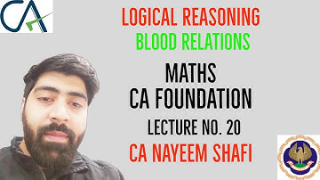 Logical reasoning - BLOOD RELATIONS - GENERATION LINE TECHNIQUE | Maths| LECTURE 20| CA Nayeem Shafi