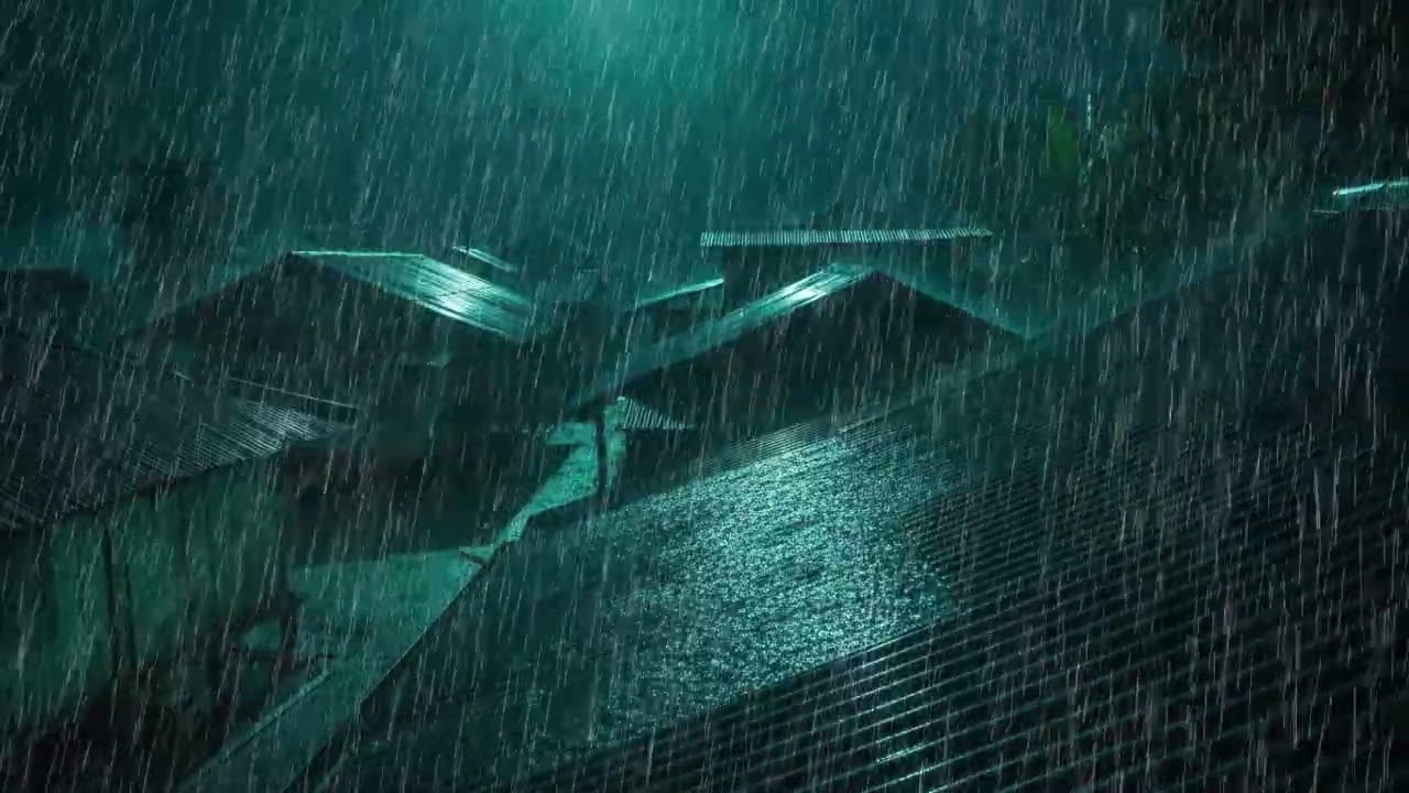 No Ads Rain Sounds for Sleeping - ASMR Savage Night Rain On Tin Roof for Deep Sleep