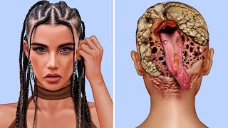 ASMR Removal Big Acne & Maggot Infected Dirty Hair | Severely Injured Animation