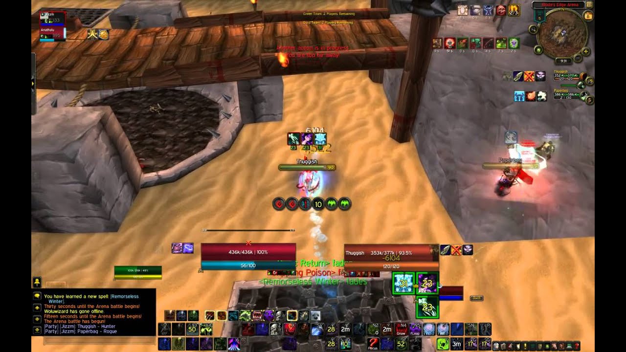 Unholy DK/Disc Priest vs. Rogue/BM Hunter 2v2 arena pvp 5.2 1650 rating