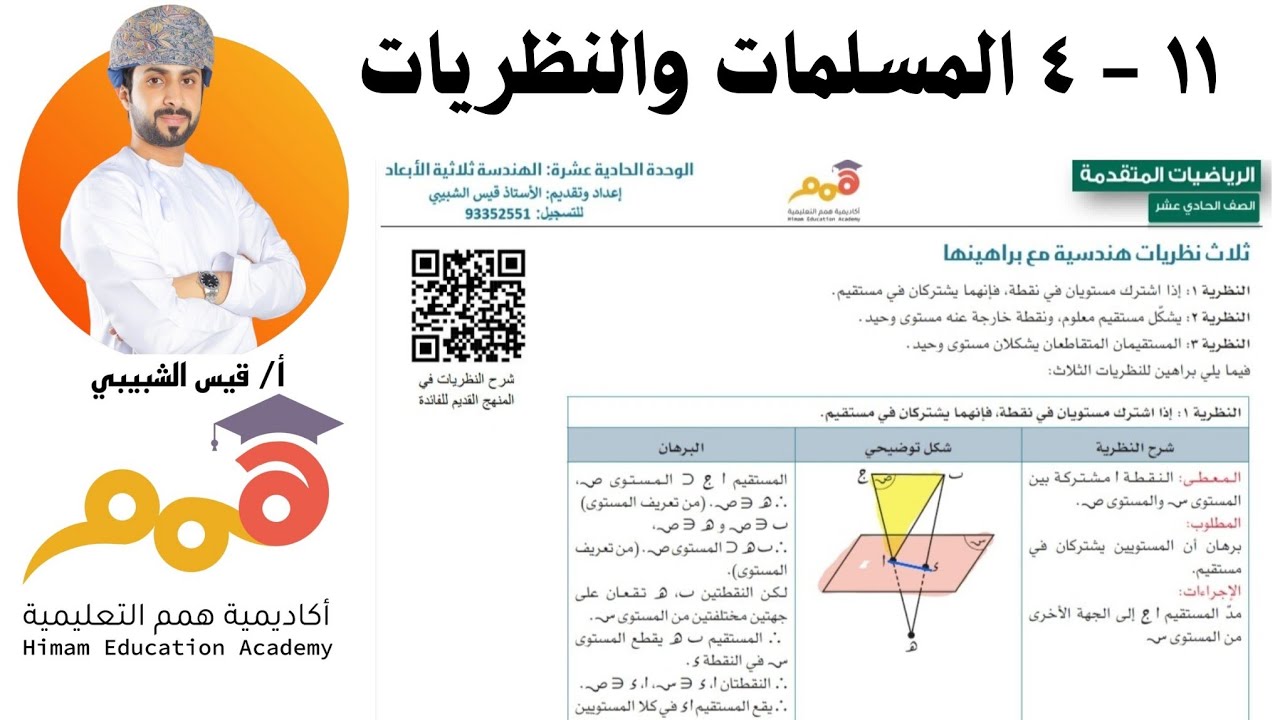 11 - 4 المسلمات والنظريات