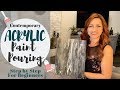 Acrylic Paint Pouring | Contemporary Pour for Beginners, Step by Step** DIY CANVAS ART TUTORIAL