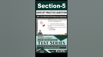 | GATE Biotechnology (GATE BT) PQs | Section 5: Bioprocess Engineering and Process Biotechnology |