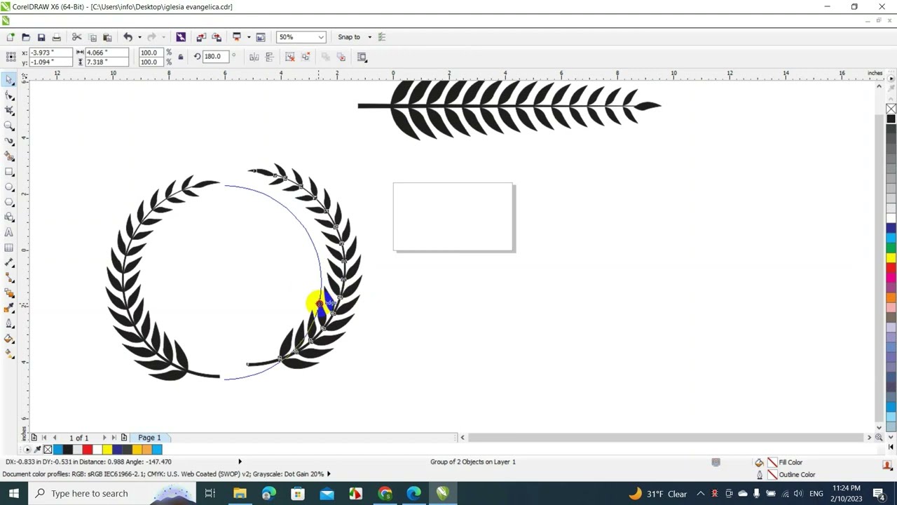 leaf logo design in coreldraw