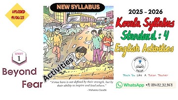 Class 4 English Unit 1 Beyond Fear Activity 1 - 3 @GeneralEduOnline