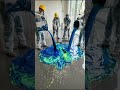 INSANE Ocean Epoxy Floor Transformation 🌊 Glowing Blue Timelapse #epoxyfloor #interiordesign #shorts