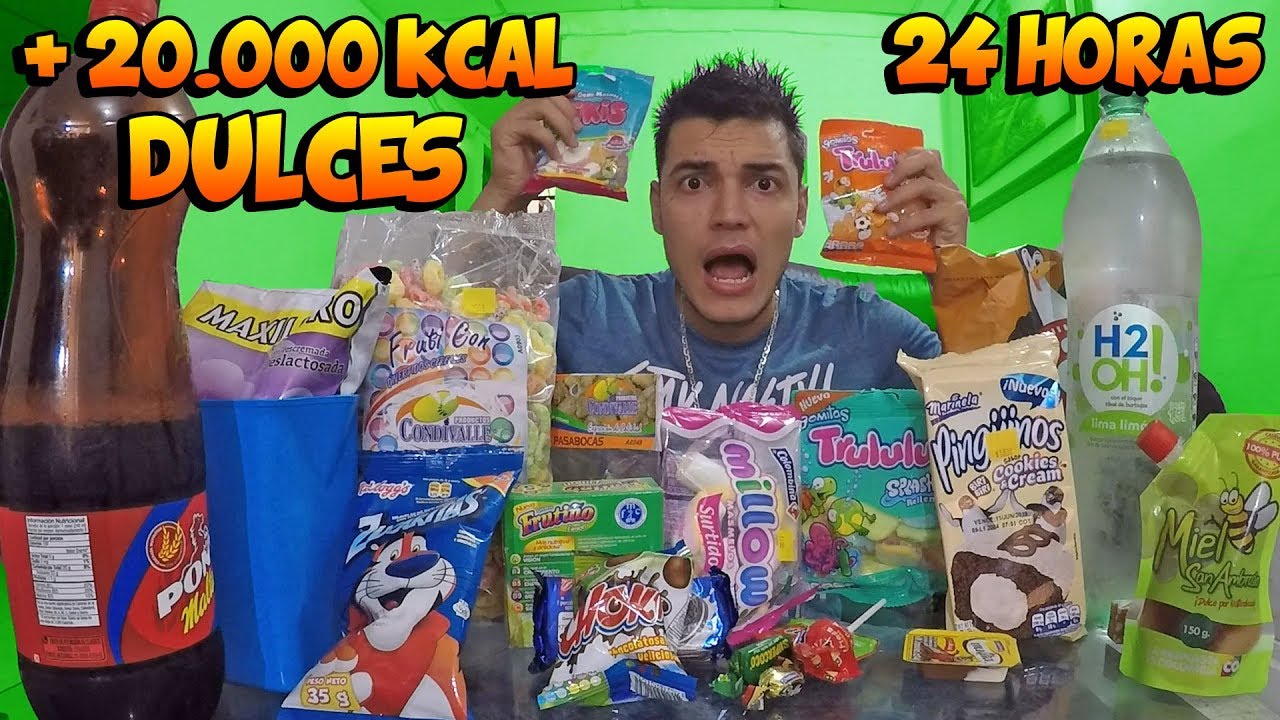videos graciosos para facebook 24 HOURS EATING ONLY SWEETS * I get sick of sugar * - TATTOXTREME