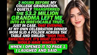 MY PARENTS BROUGHT A NOTARY TO MY GRADUATION DINNER, I'D MOVED GRANDMA'S $3.2M 2 HOURS EARLIER