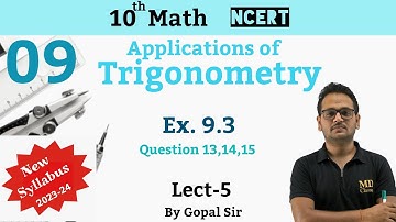 Applications of Trigonometry - CBSE Class 10 Math | Lecture 5 | Exercise 9.1 | @MindDrillClasses