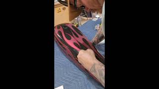 pinstriping the Iron Horse Chopper.