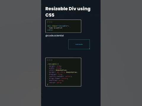 Resizable Div Using CSS - YouTube