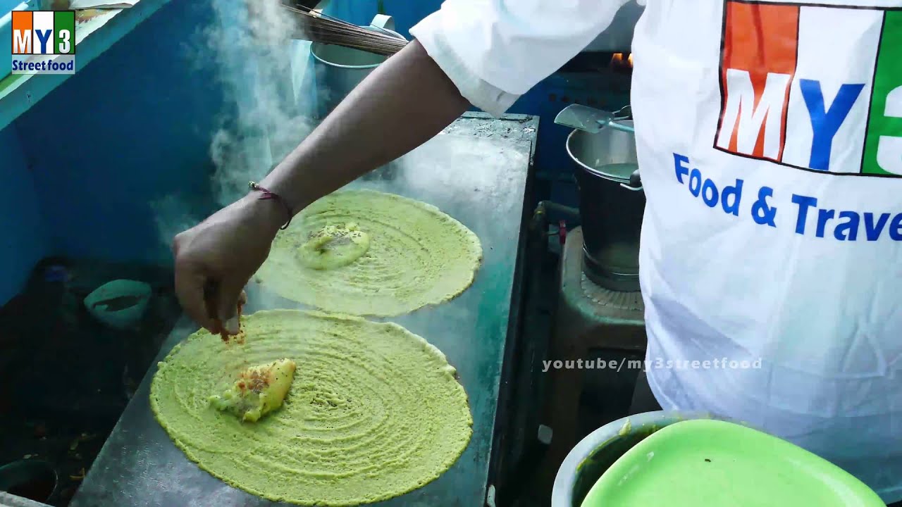 Moong Dal Dosa Making | Pesarattu Recipe | HEALTHY BREAKFAST RECIPE | INDIAN STREET FOODS