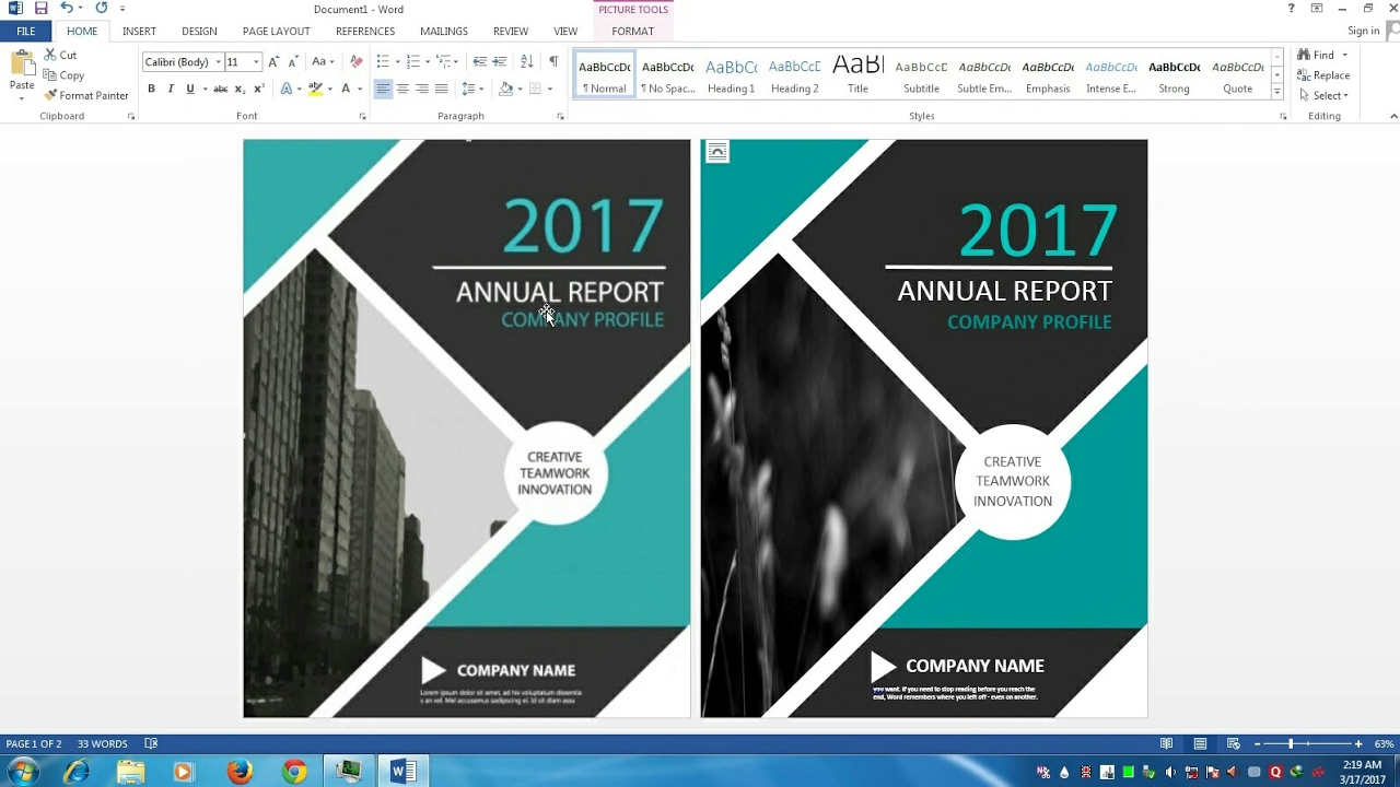 Awesome Cover Page Designing In MS Word 23 Intended For Report Template Word 2013