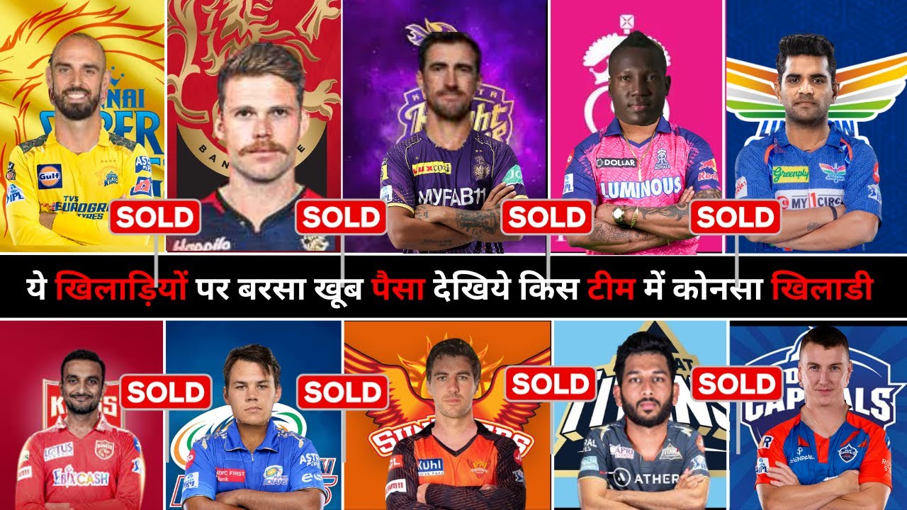 IPL Auction 2024 : All Sold Players Final List | IPL 2024 All Sold Players | IPL 2024 All Team Squad