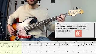 Video thumbnail of "Smash Mouth - All Star BASS COVER + PLAY ALONG TAB + SCORE PDF"